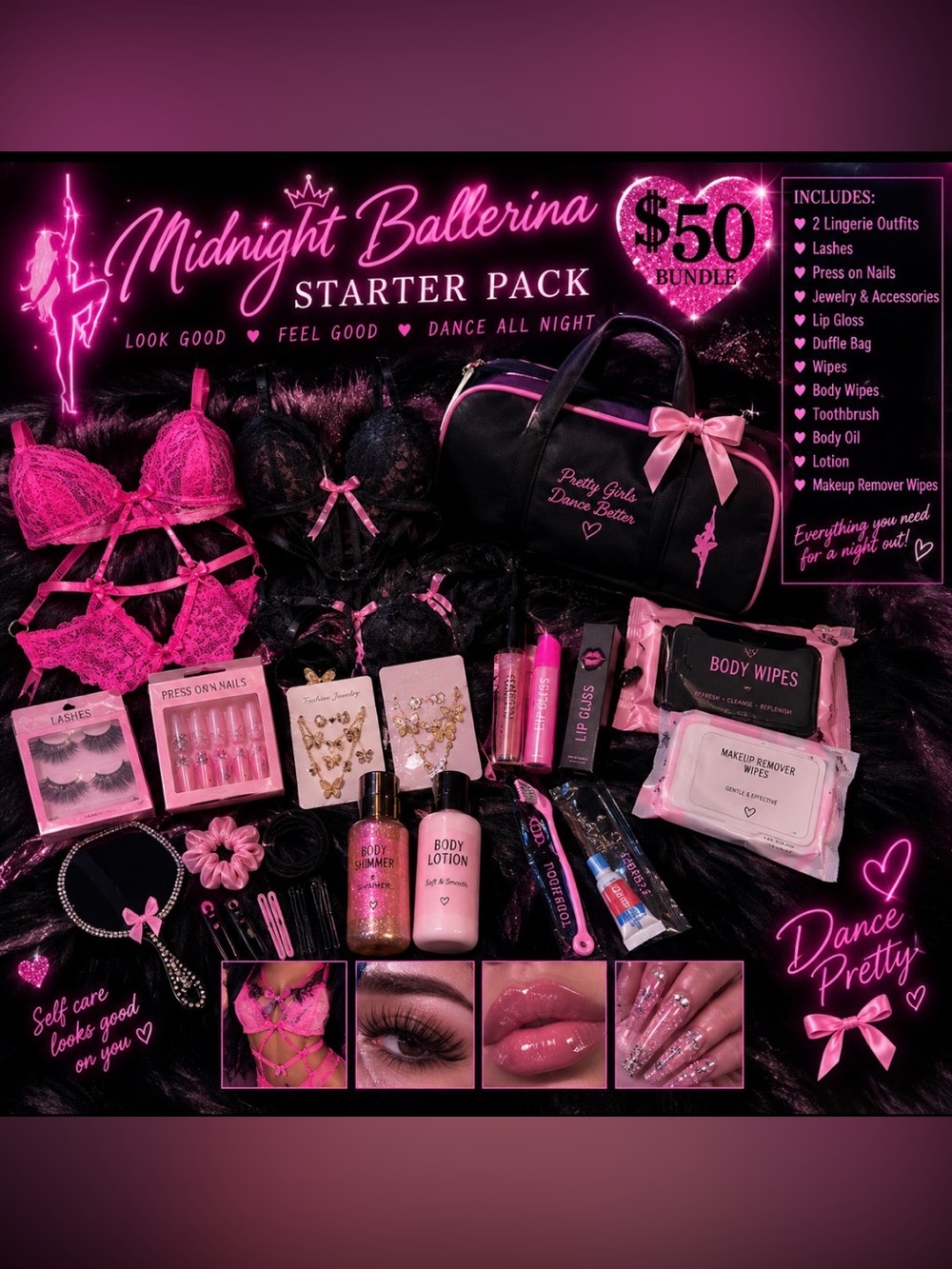 Midnight Ballerina Starter Pack - Pink & Black Accessories Set COMING SOON
